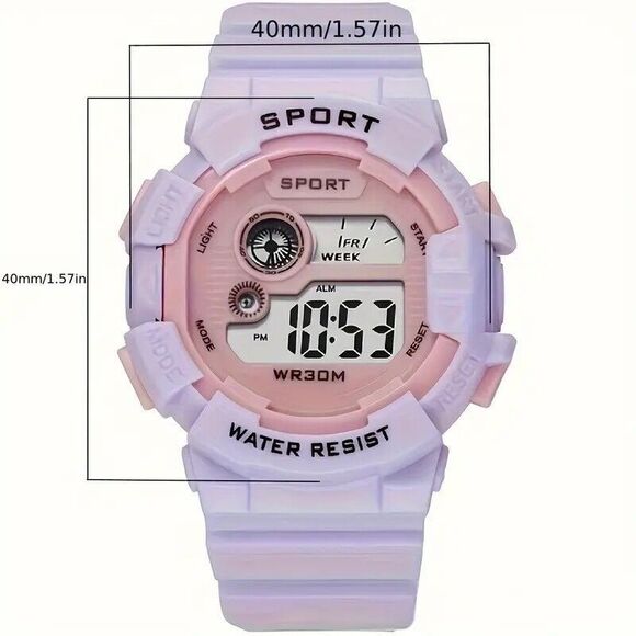 Ladies Pink and Pastel Blue Multifunctional Digital Watch - Picture 2 of 2